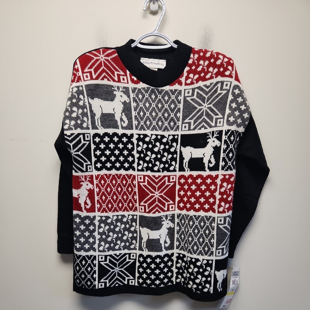 Vintage Norton McNaughton Size M Christmas Sweater Pullover  Women's NEW